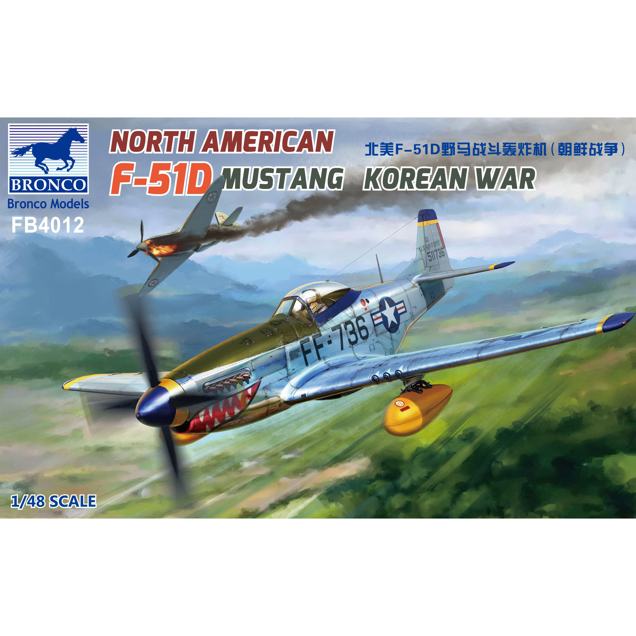 FB4012 Bronco 1/48 North American F-51D Mustang Korean War