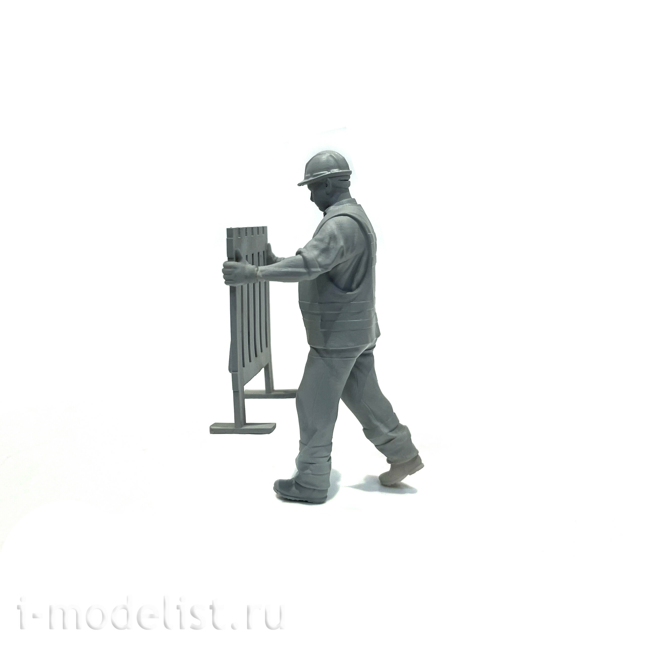 im35096 Imodelist 1/35 Worker Figure with Road Sign for Model 3650 Zvezda