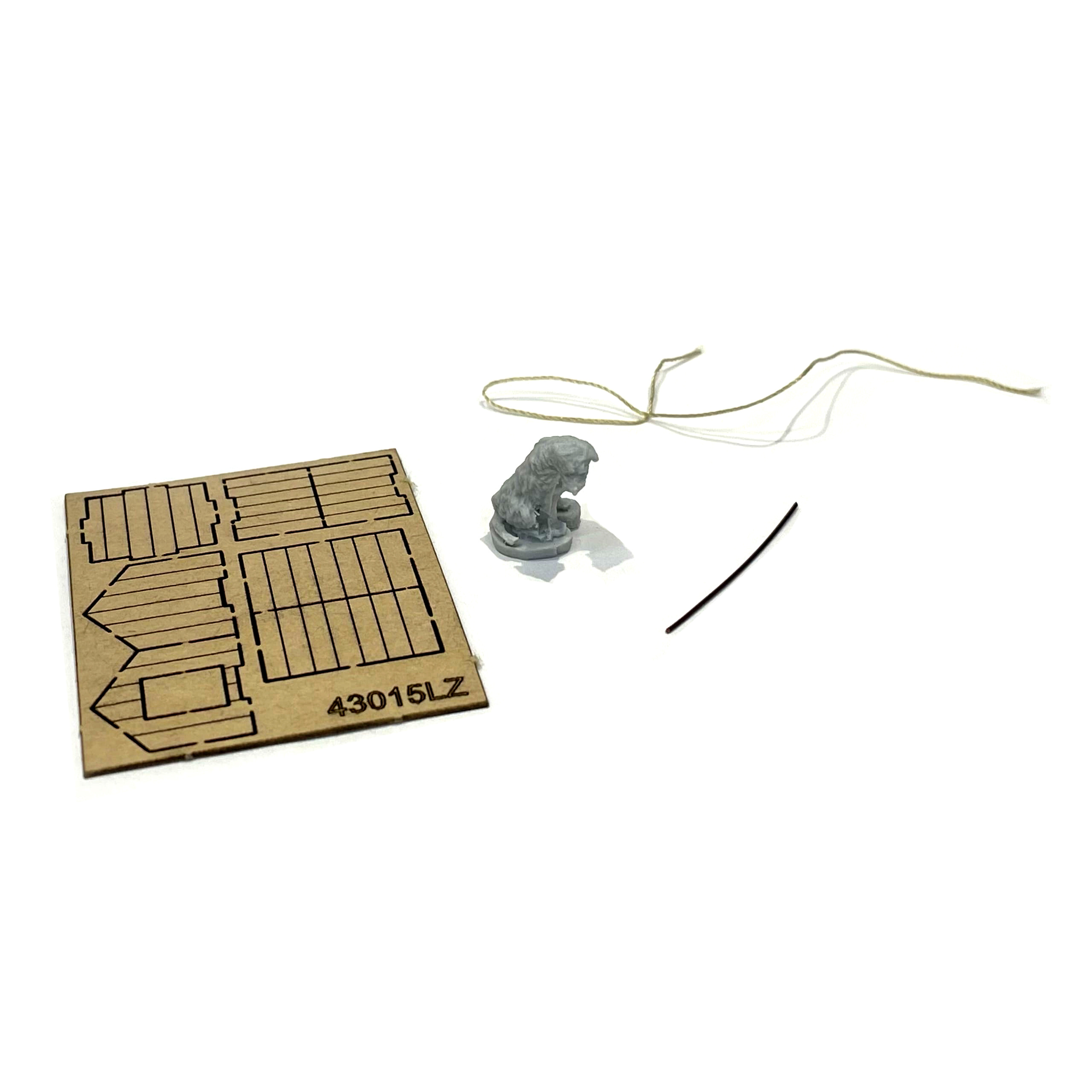 43017LZ Martin 1/43 Booth + dog, pressspan, laser cutting, resin