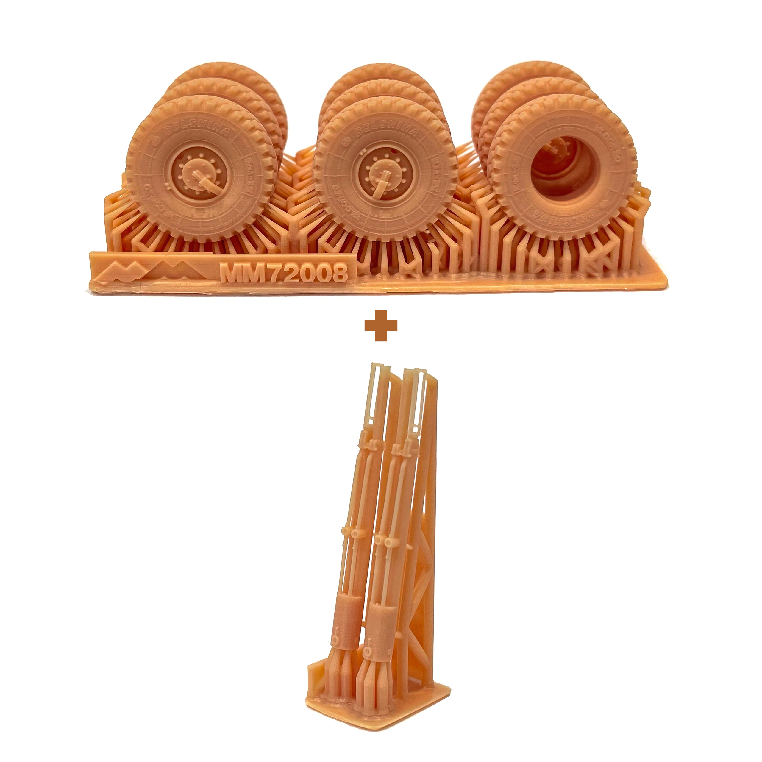 MM72008 My Model 1/72 Set of add-ons No. 1 for the Zvezda model, art. 5069 (set of wheels 9 pcs. + automatic machine)
