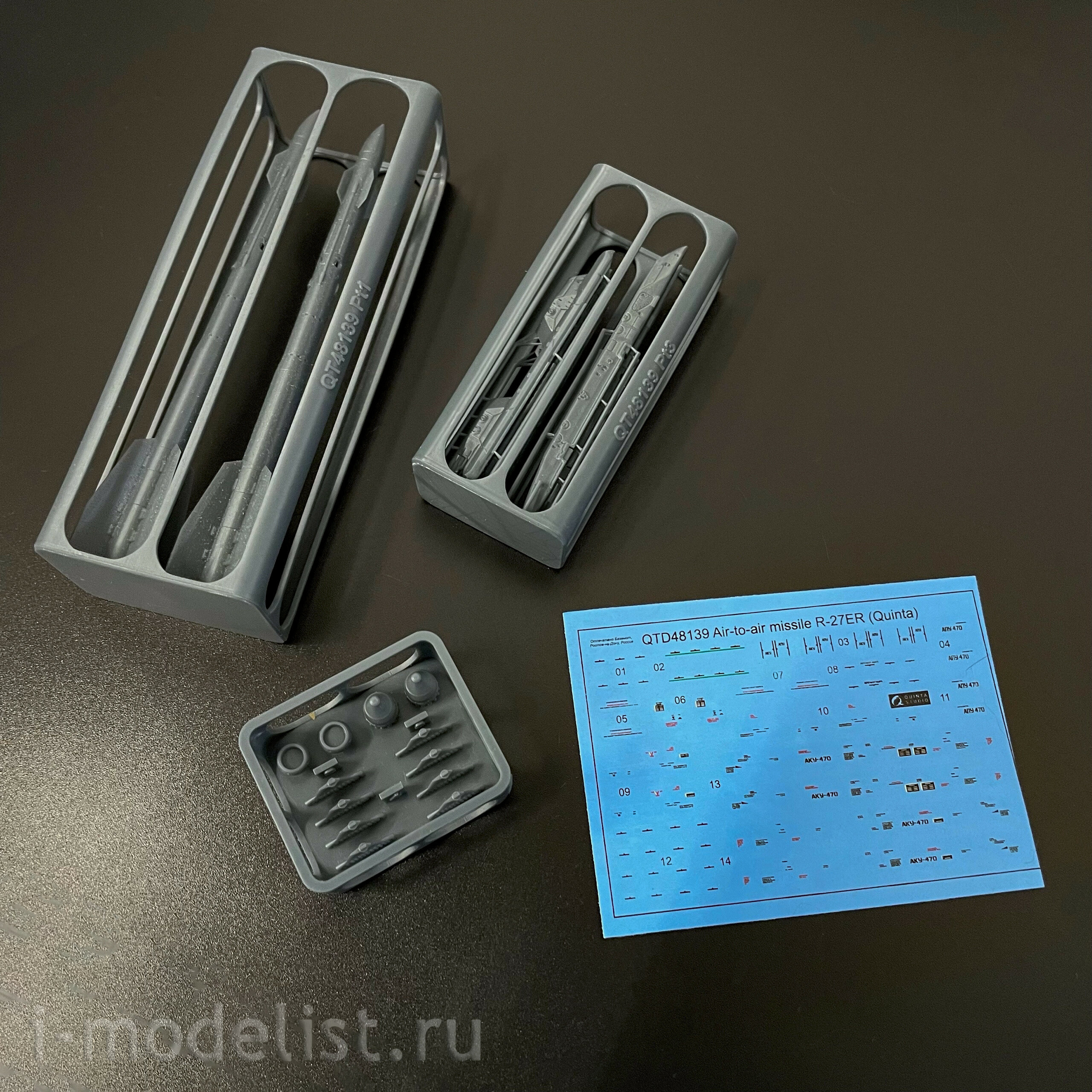 QT48139 Quinta Studio 1/48 Ракеты «воздух-воздух» Р-27ЭР с пусковыми устройствами, 2 шт. (для любых моделей)