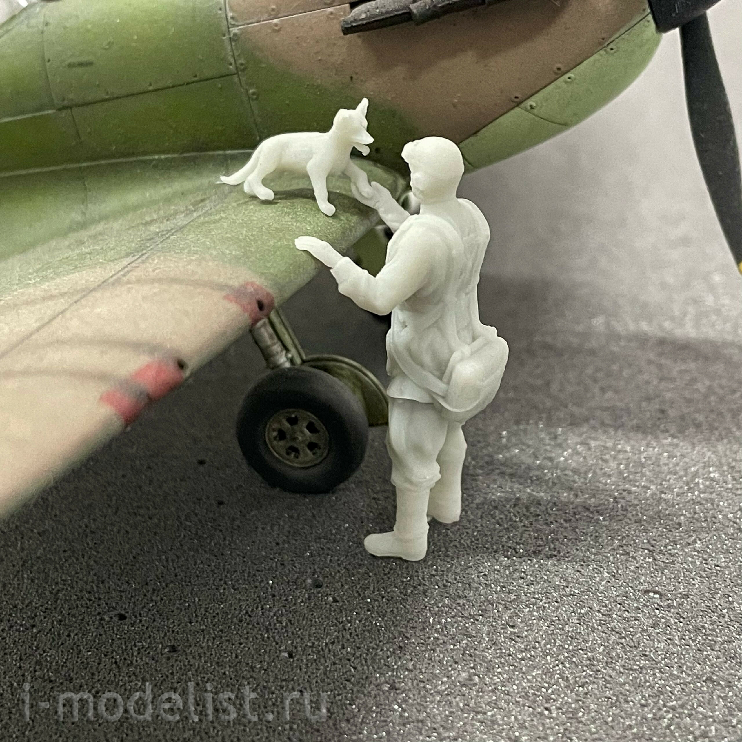 Im48014 Imodelist 1/48 Miniature of a pilot with a dog