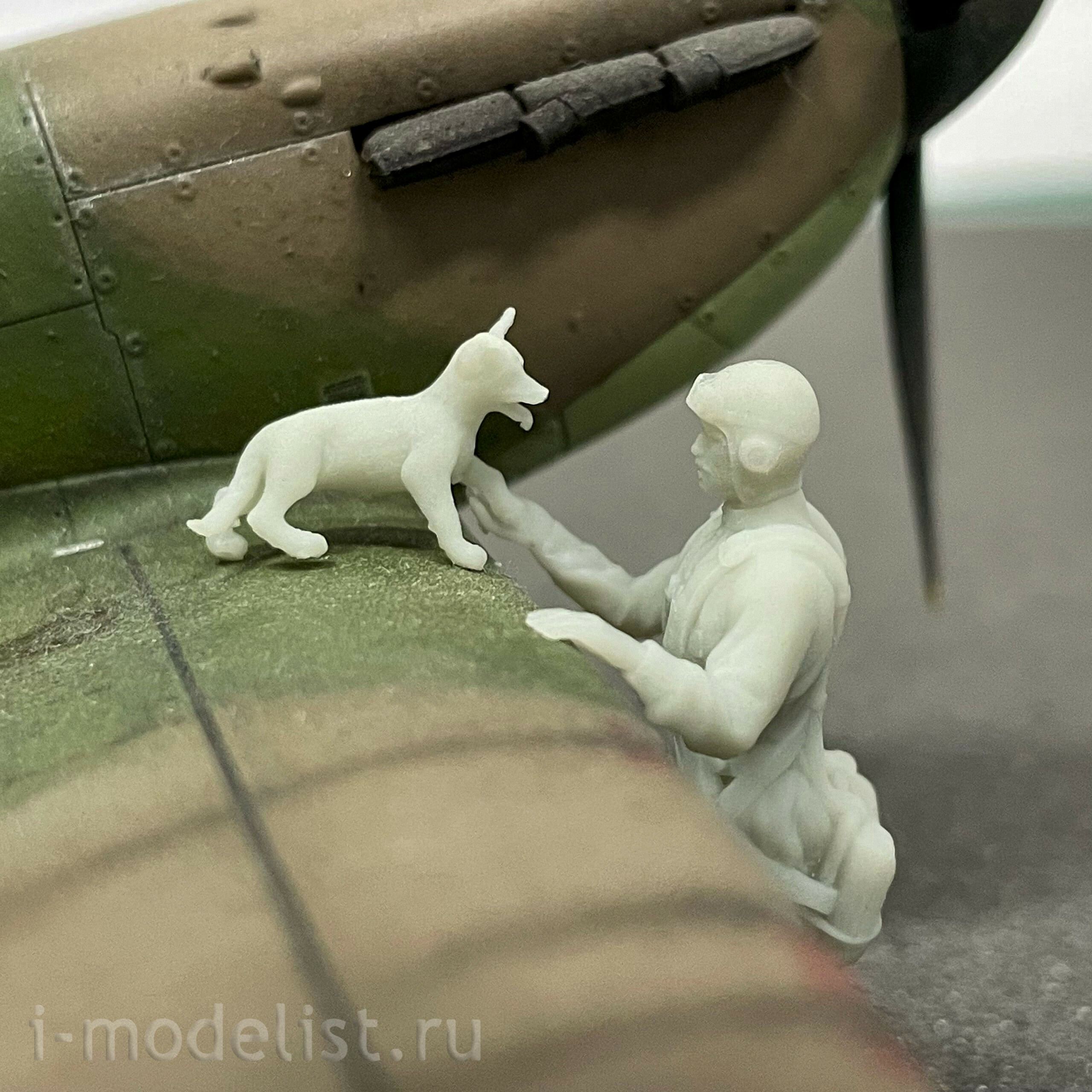 Im48014 Imodelist 1/48 Miniature of a pilot with a dog