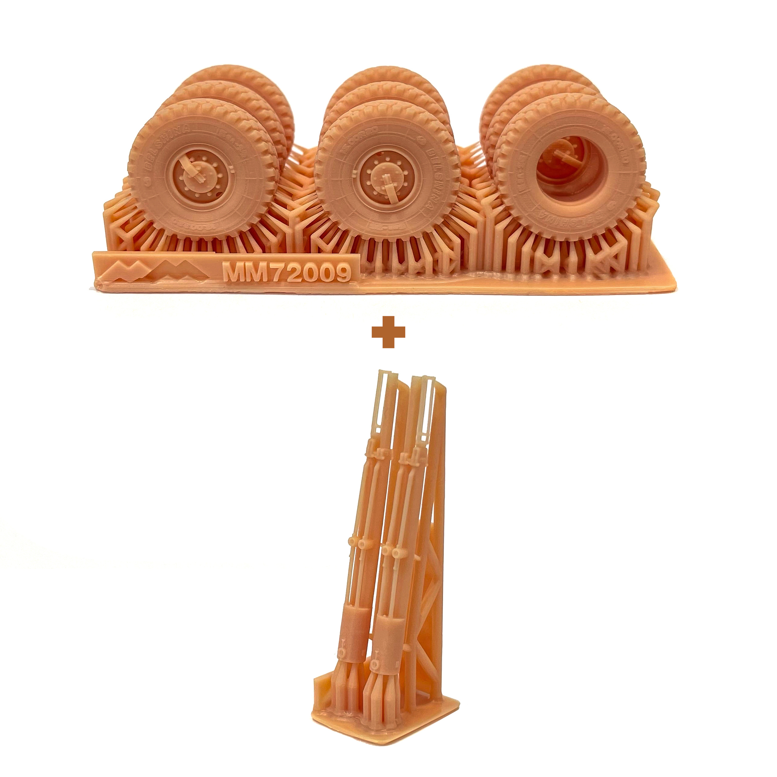 MM72009 My Model 1/72 Set of add-ons No. 2 for the Zvezda model, art. 5069 (set of wheels 9 pcs. + automatic machine)