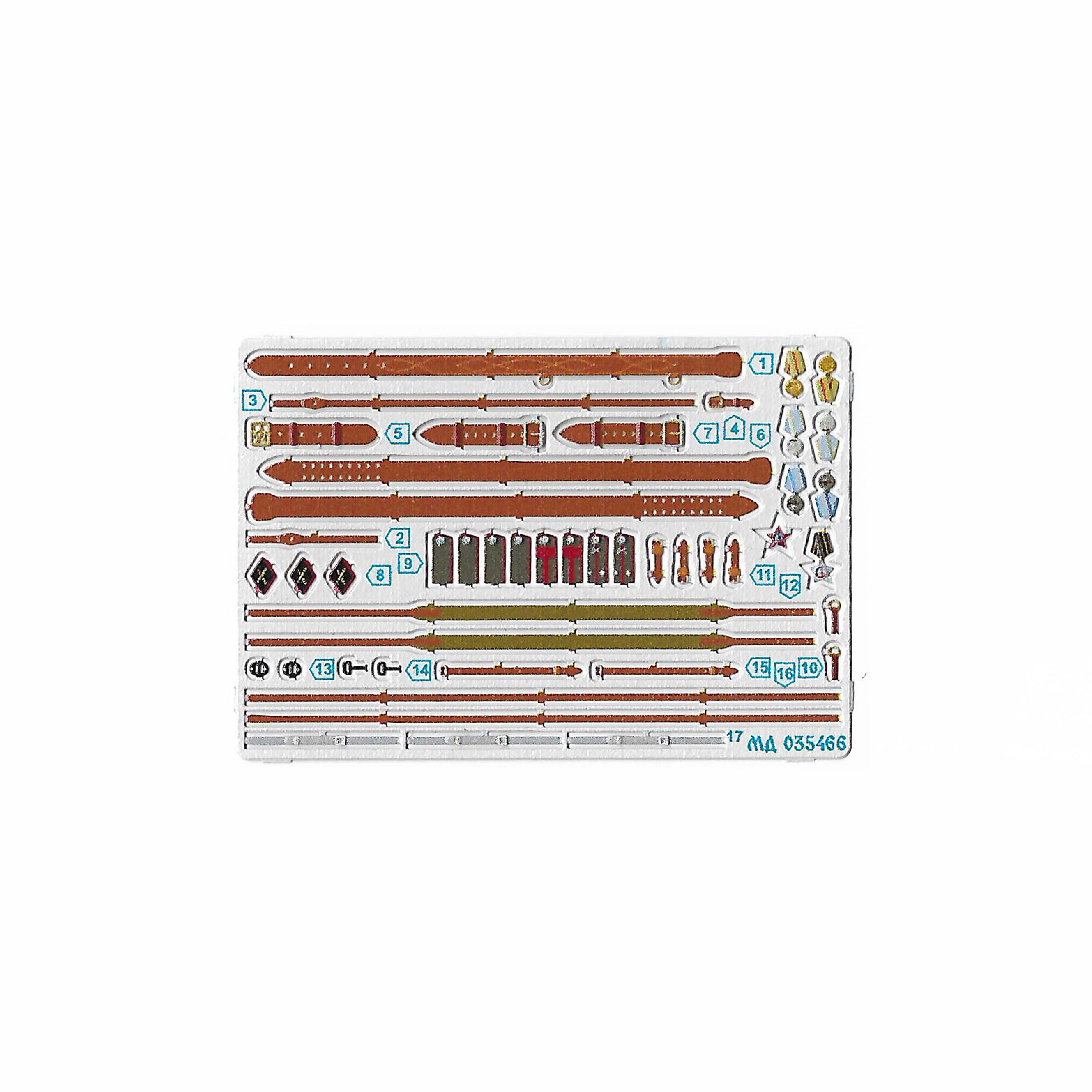 035466 Micro design 1/35 Belts, shoulder straps, medals of artillery gun calculation color