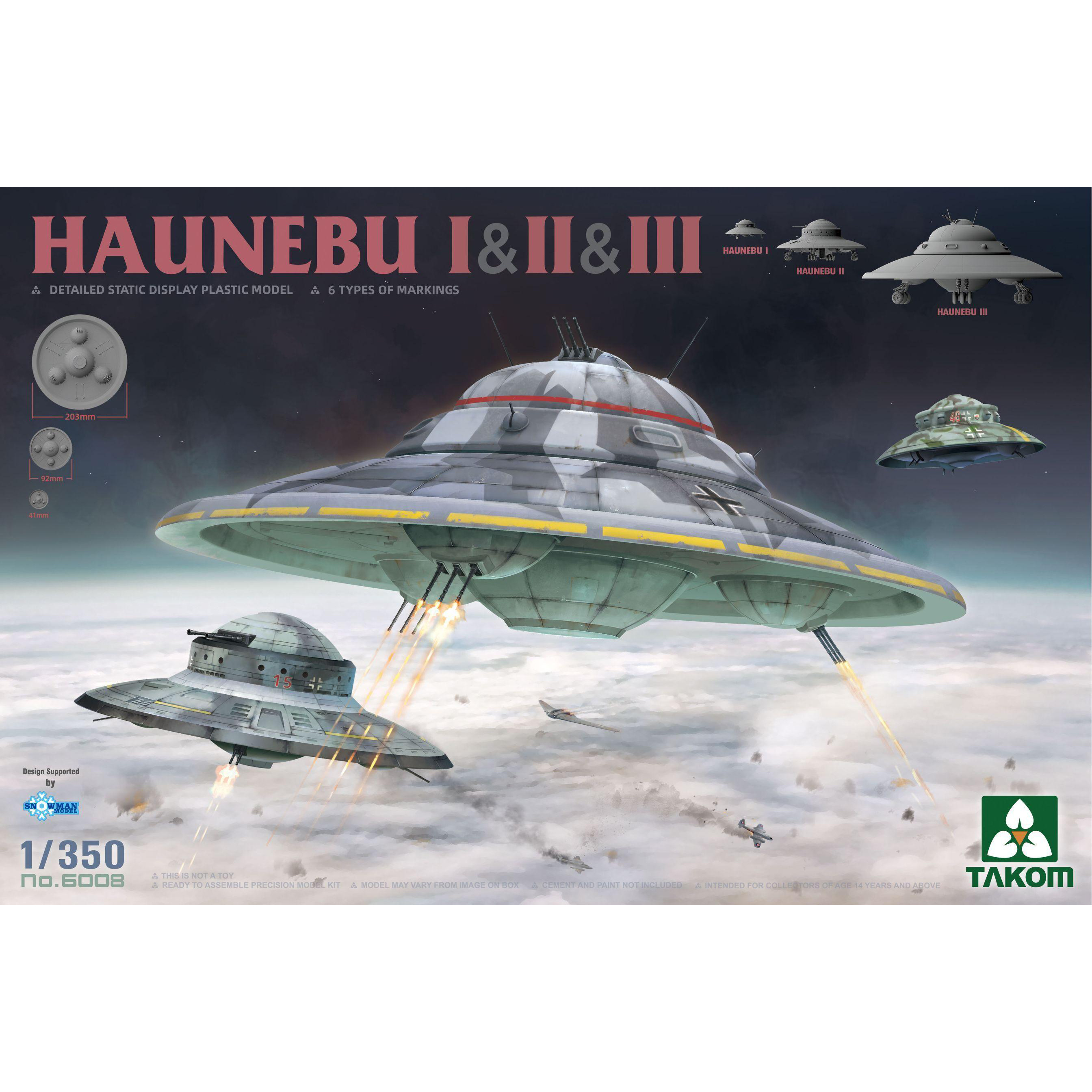 6008 Takom 1/350 Haunebu I, II, III