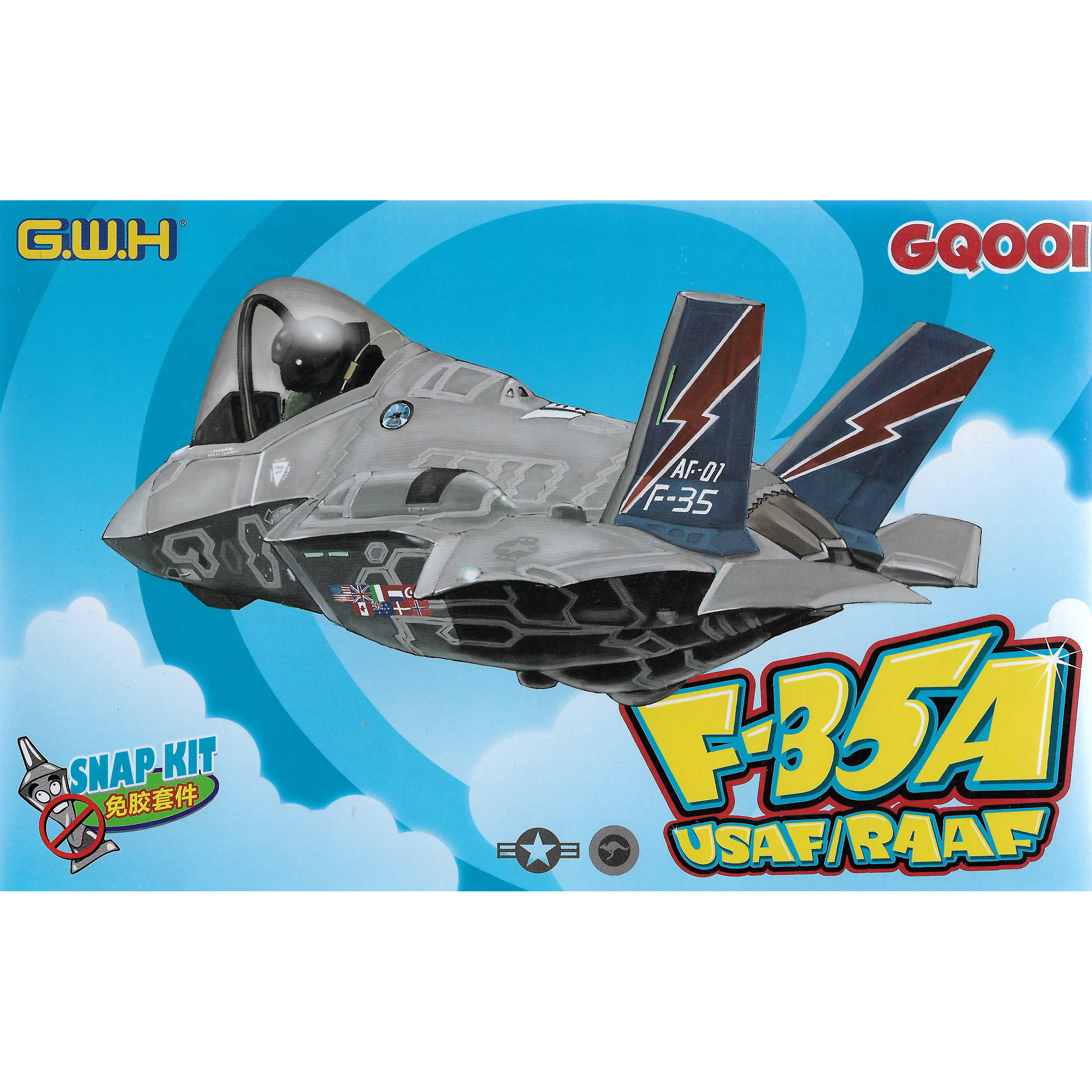GQ001 Great Wall Hobby Assembly without glue USAF/RAAF f-35A Aircraft