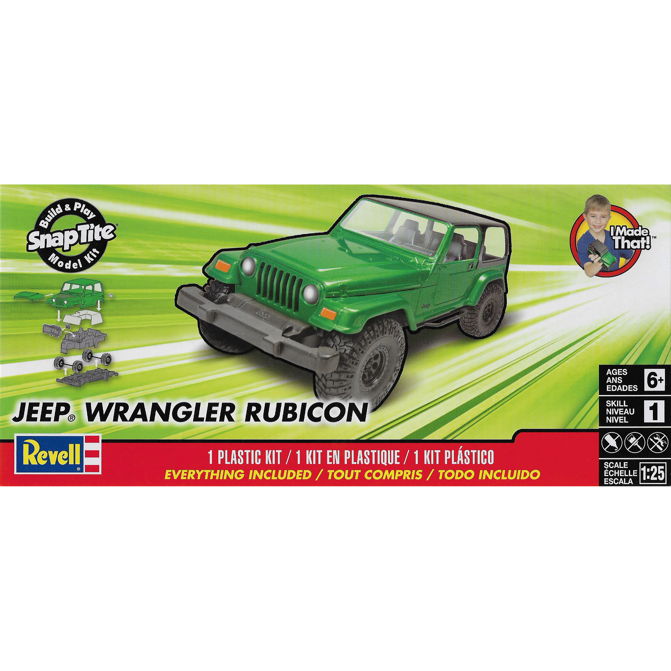 11695 Revell 1/25 Jeep Wrangler Rubicon Car