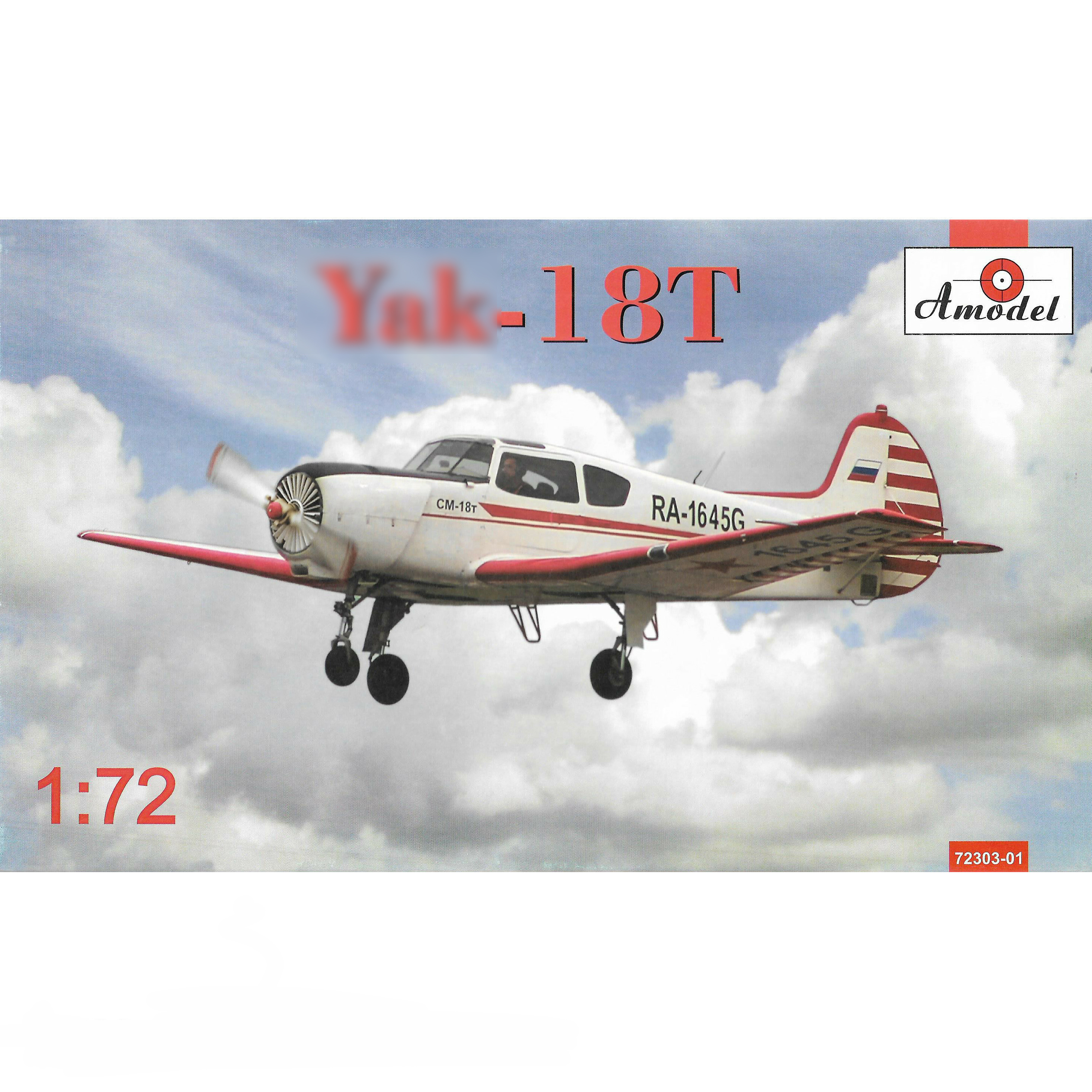 72303-01 Amodel 1/72 Yak-18T red Aircraft