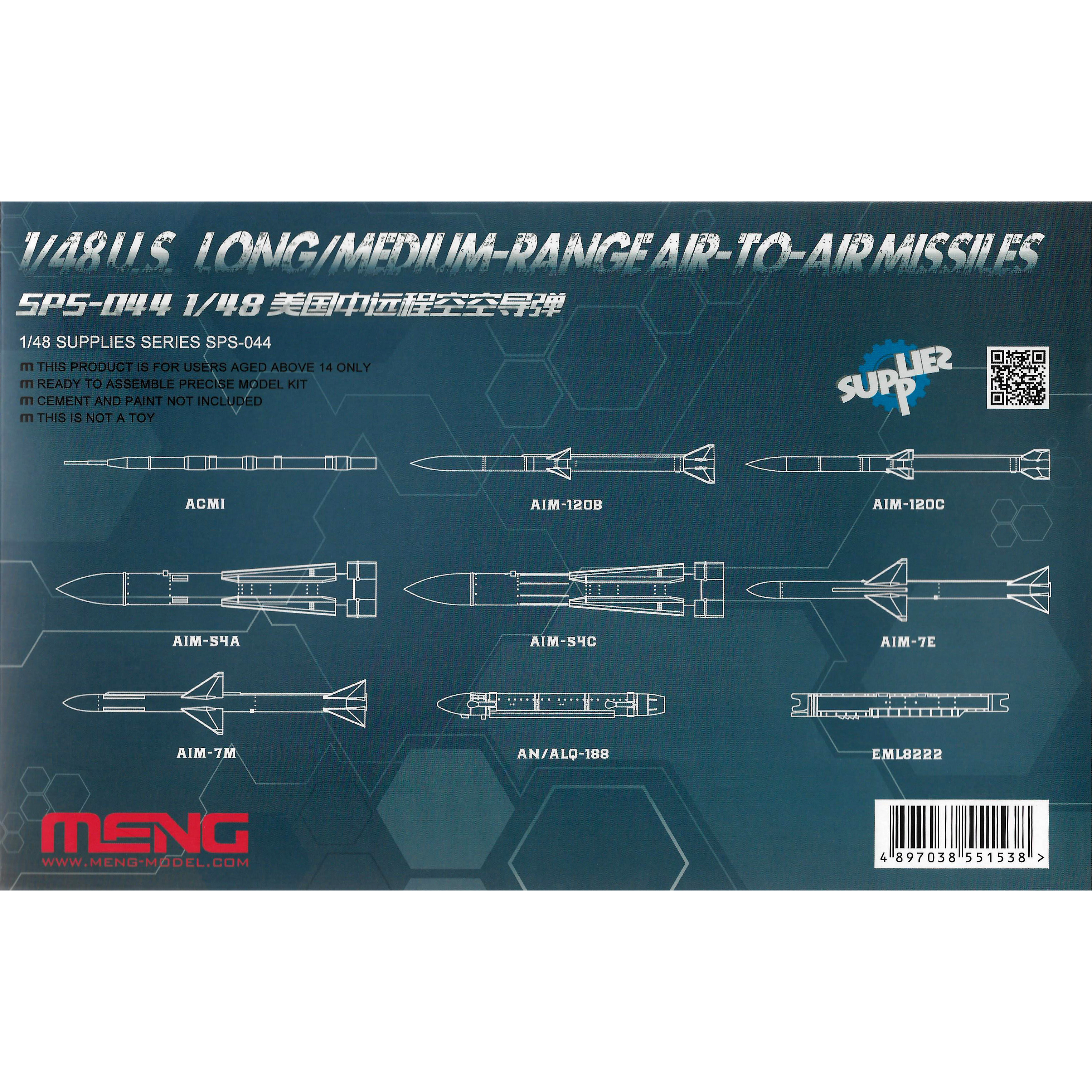 SPS-044 Meng 1/48 U.S. LONG/MEDIUM-RANGE AIR-TO-AIR MISSILES