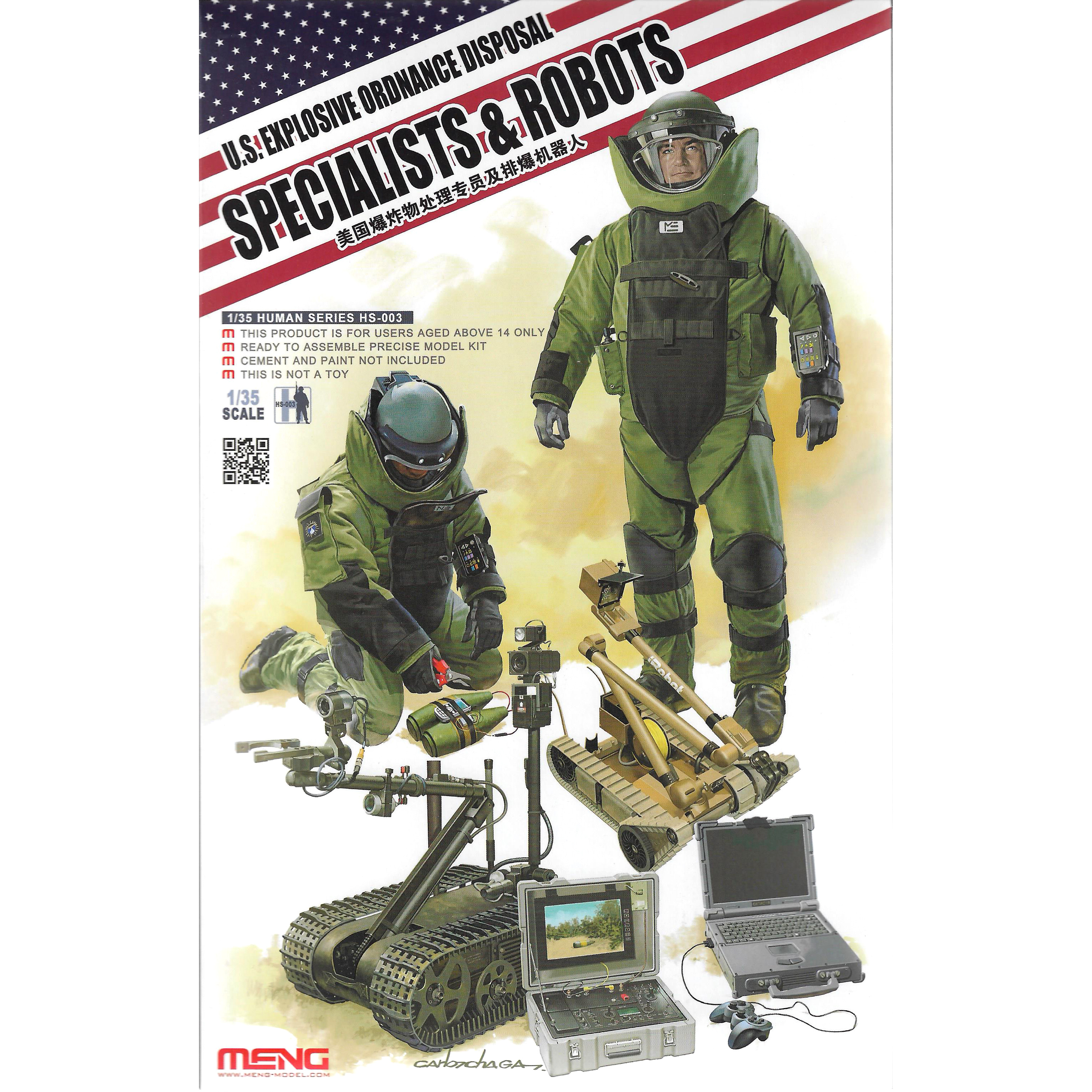HS-003 Meng 1/35 U.S. EXPLOSIVE ORDANCE DISPOSAL SPECIALISTS & ROBOTS