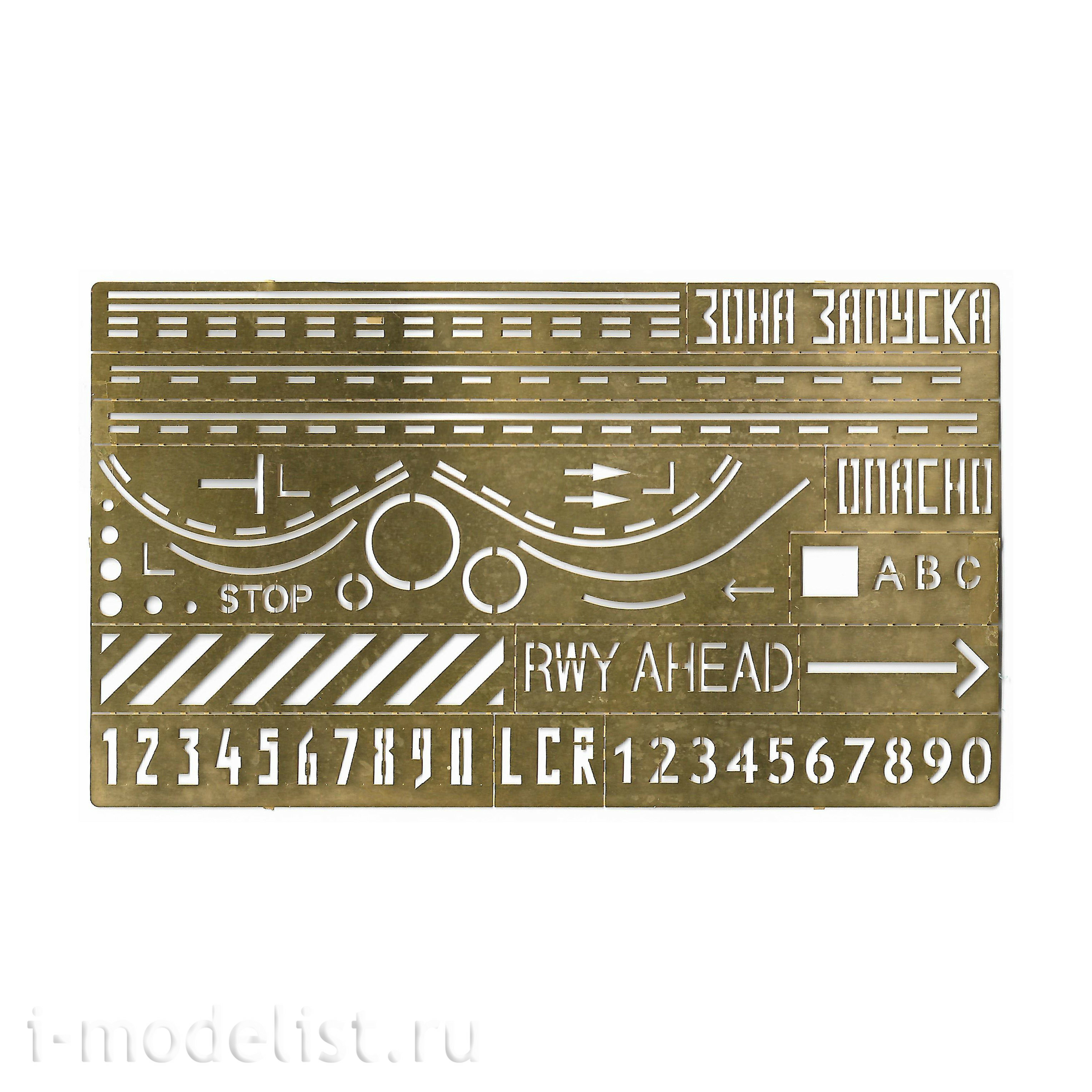 144205 Microdesign 1/144 Stencil for marking civil airfield