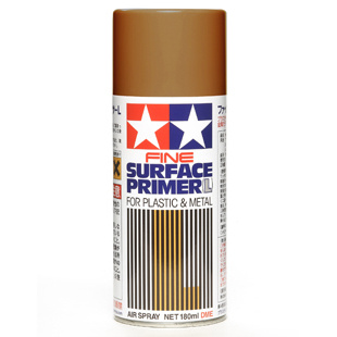 87160 Tamiya Fine Surface Primer L (Oxide Red) Primer into aerosol.180ml bottle. 