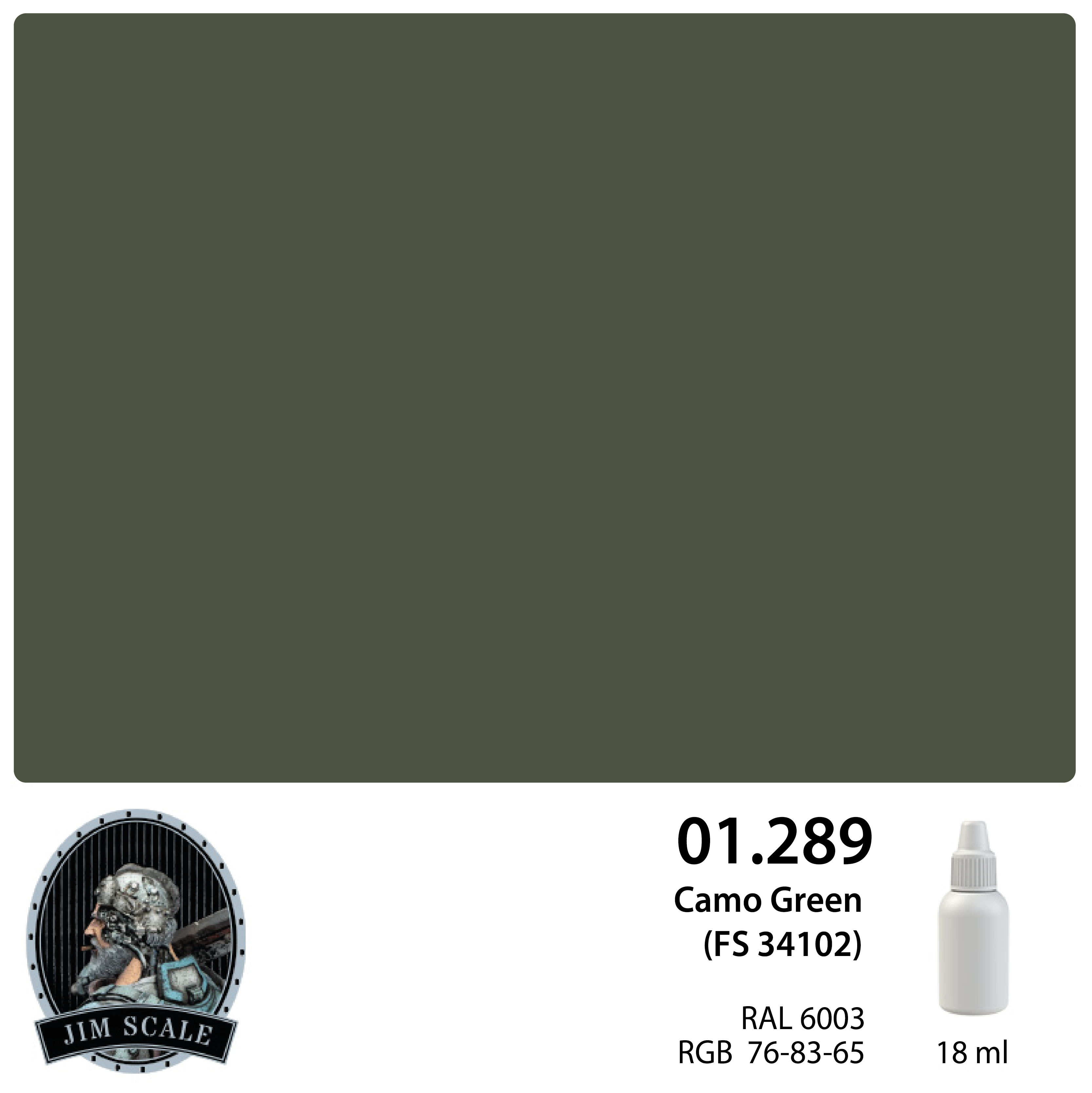 01.289 Jim Scale Краска под аэрограф Camo Green (FS 34102)