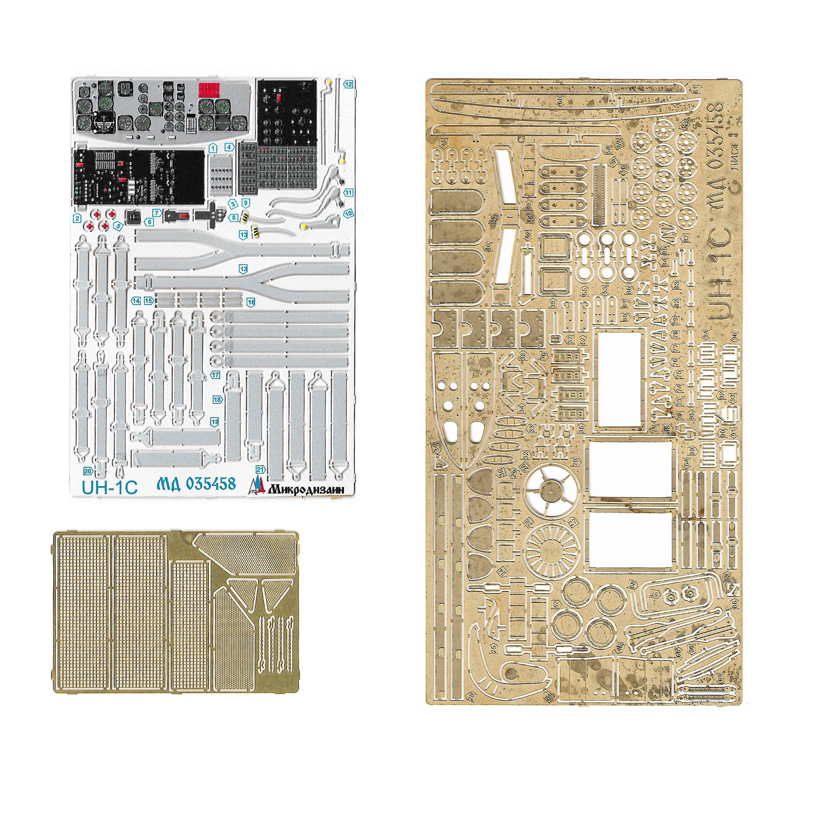 035458 Microdesign 1/35 Photo Etching Kit on UH-1C (Revell, Academy)