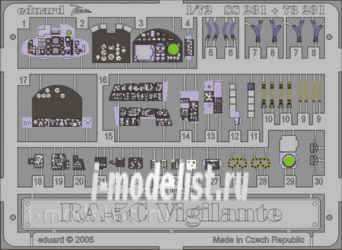SS231 Eduard 1/72 Color photo etched parts for the Ra-5c Vigilante