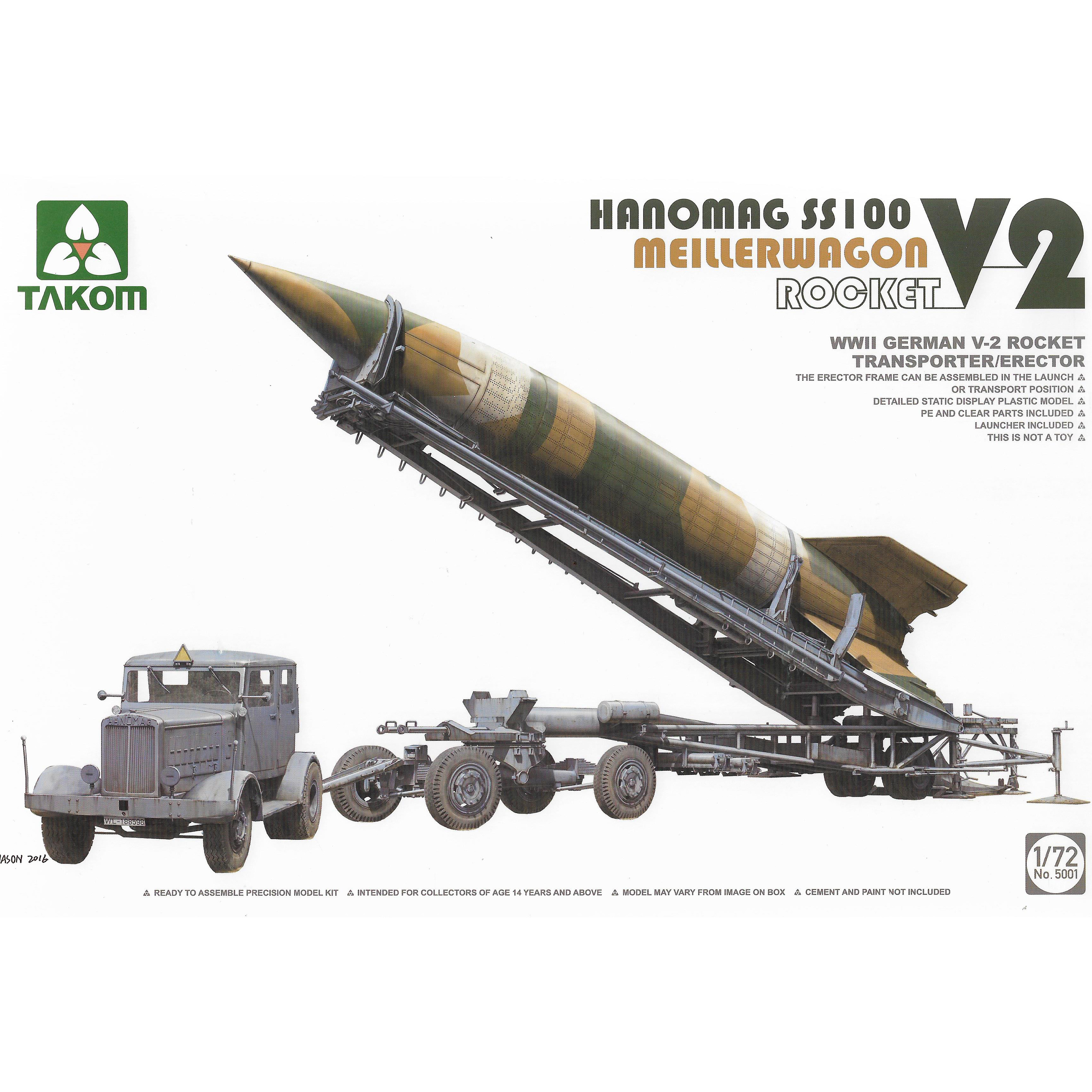 5001 Takom 1/72 WWII German V-2 Rocket Transporter/Erector