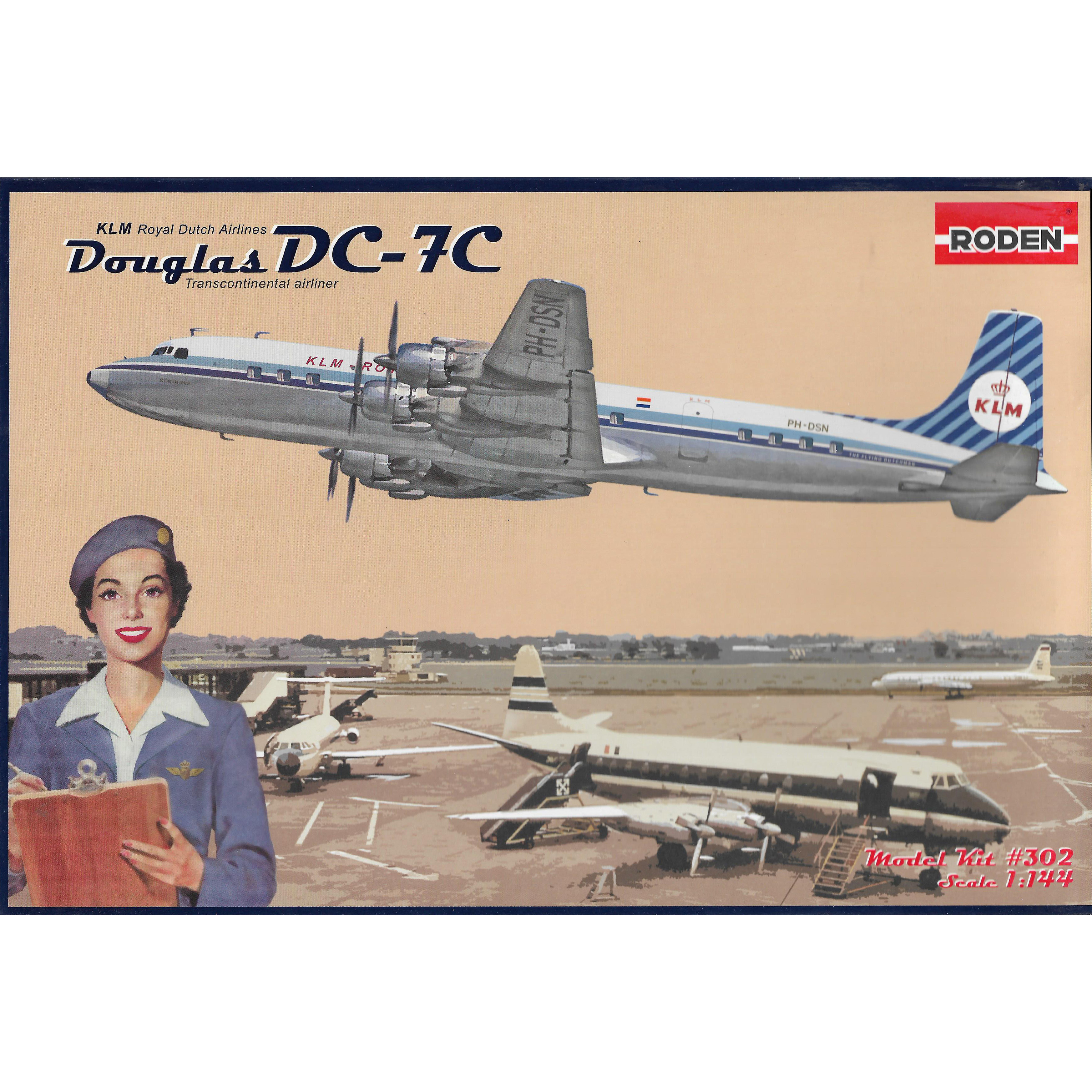 302 Roden 1/144 Passenger aircraft DC-7C, KLM Royal Dutch Airlines
