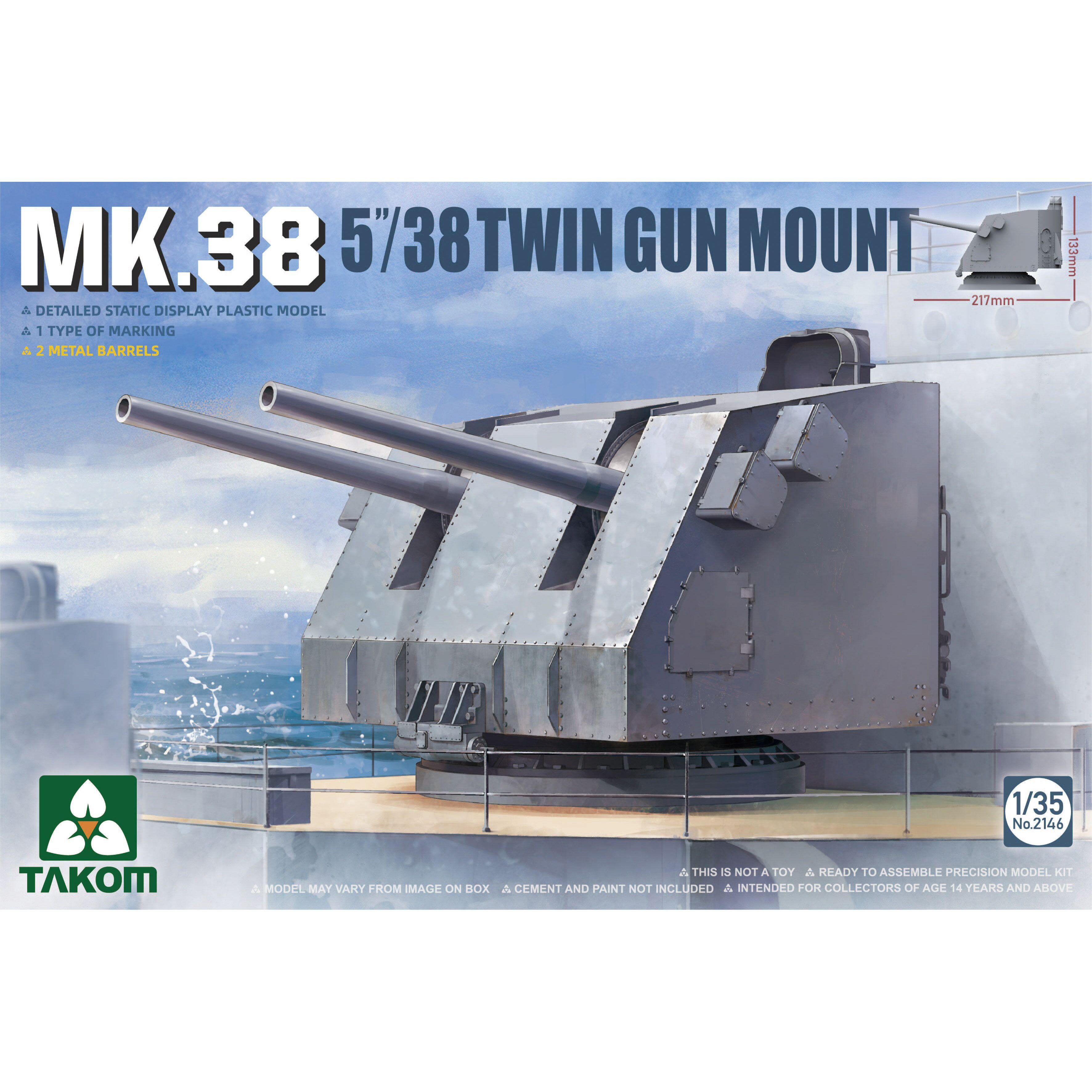 2146 Takom 1/35 Twin Gun Mount MK.38 5