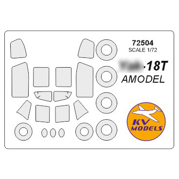 72504 KV Models 1/72 Paint masks for Yakovlev-18T + masks for wheels and wheels