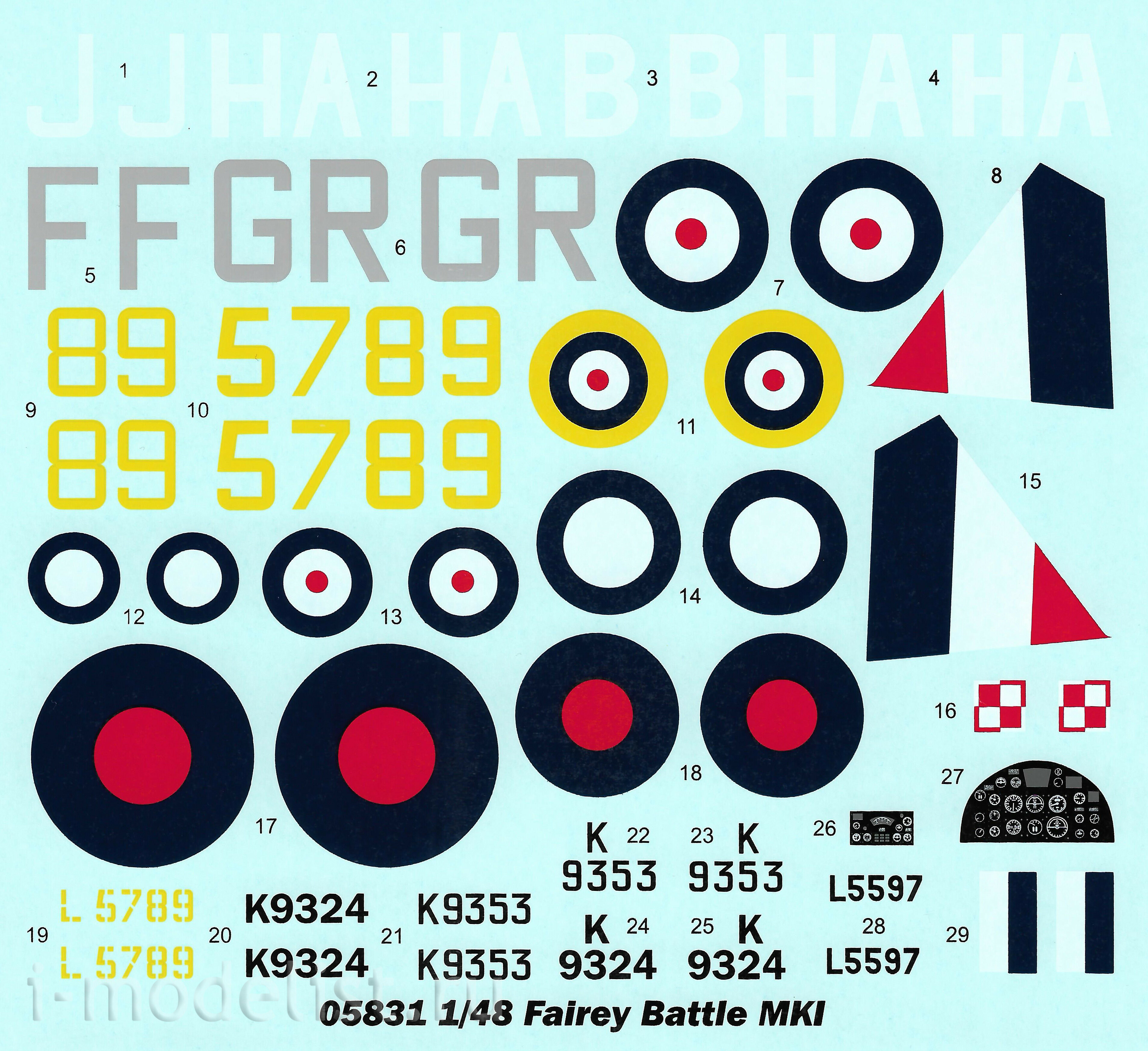 05831 Т$ач 1/48 Британский бомбардировщик Fairey Battle Mk.I