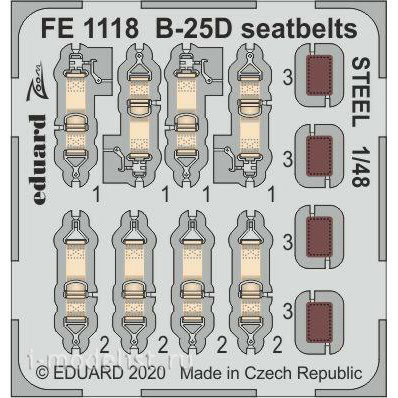 FE1118 Eduard 1/48 Photo Etching for B-25D, Steel belts
