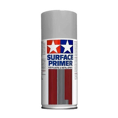 87042 Tamiya Primer spray for plastic and metal (gray) 180ml.
