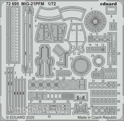 72695 Eduard 1/72 photo etching Kit for MiG-21PFM
