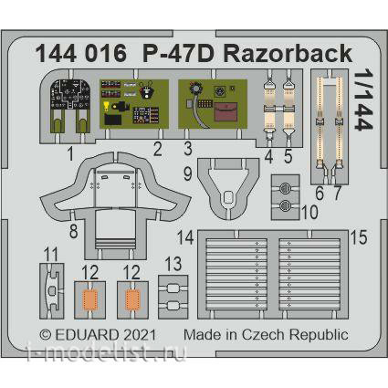 144016 Eduard 1/144 Photo Etching for P-47D Razorback