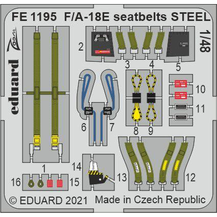 FE1195 Eduard 1/48 Photo Etching for F/ A-18E Steel Belts