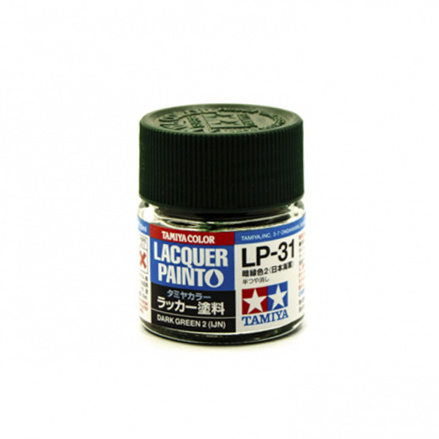 82131 Tamiya LP-31 Dark Green 2 (IJN) (Dark green 2, Japanese Navy) lacquer Paint, 10 ml.