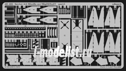 48435 Eduard photo etched parts 1/48 Soviet AA Missile MiGG-29/Sukhhoy-27 