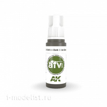 AK11381 AK Interactive Acrylic paint BRITISH DARK OLIVE GREEN PFI (British dark olive green) 17 ml