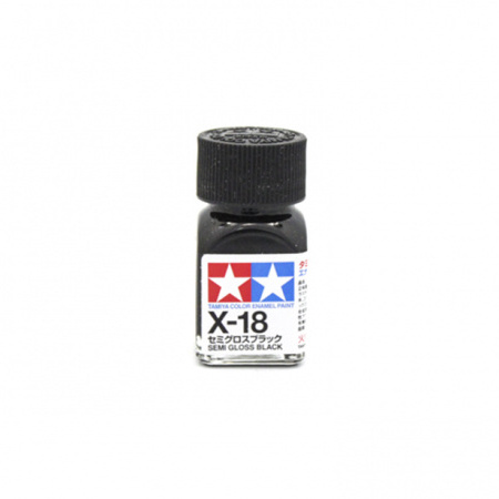 80018 Tamiya X-18 Semi Gloss Black (semi-Matte black) Enamel paint