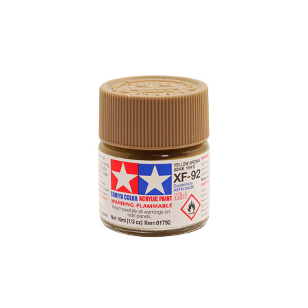 81792 Tamiya XF-92 YELLOW-BROWN (DAK 1941) (YELLOW-BROWN) ACRYLIC PAINT MINI 10 MLL. TAMIYA