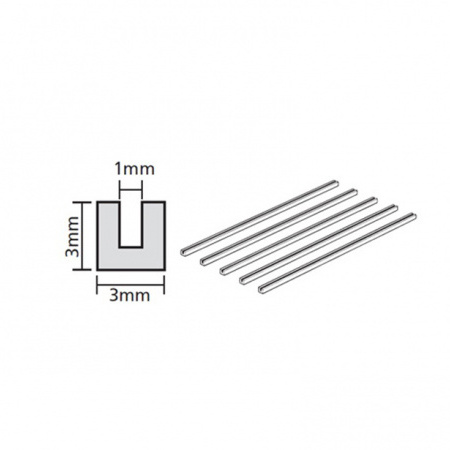 Tamiya 70207 Layer.u-shape profile (3mm.) 5pcs.
