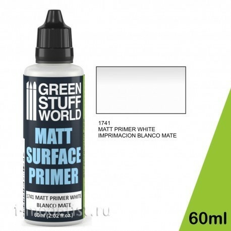 1741 Green Stuff World Acrylic Primer color White 60ml / Matt Surface Primer 60ml - White