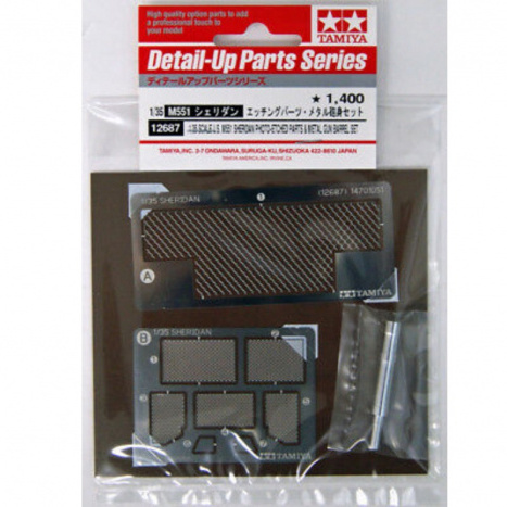 12687 Tamiya 1/35 Metal barrel and photo etching kit for SHERIDAN tank
