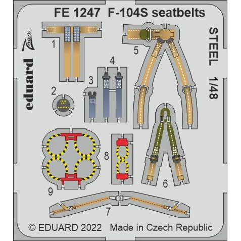 FE1247 Eduard 1/48 Photo Etching for F-104S Steel Belts