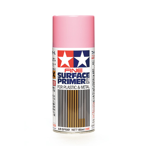 87146 Tamiya Primer spray (pink) Fine Surface Primer L for Plastic & Metal (Pink) Spray