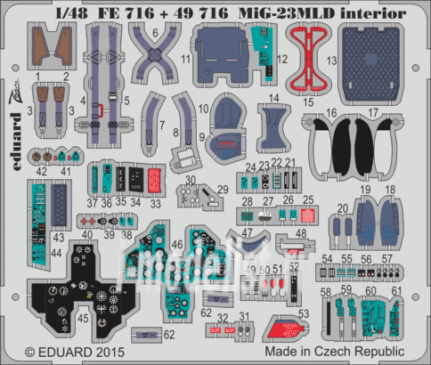 FE716 Edward 1/48 Color photo etching for MiG-23MLD interior S. A. (interior)