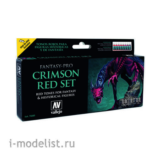 74103 Vallejo Set Fantasy-Pro Crimson Red (8 colors x 17 ml.)