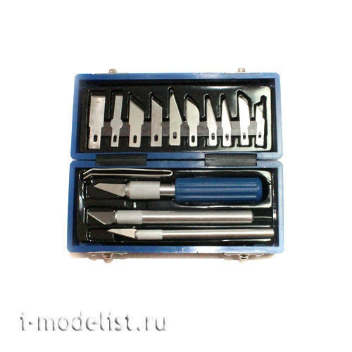 4012 Jas knife Set with collet clip (aluminum), 17 items