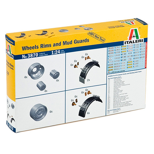 3870 Italeri 1/24 Wheels Rims and Mud Guards