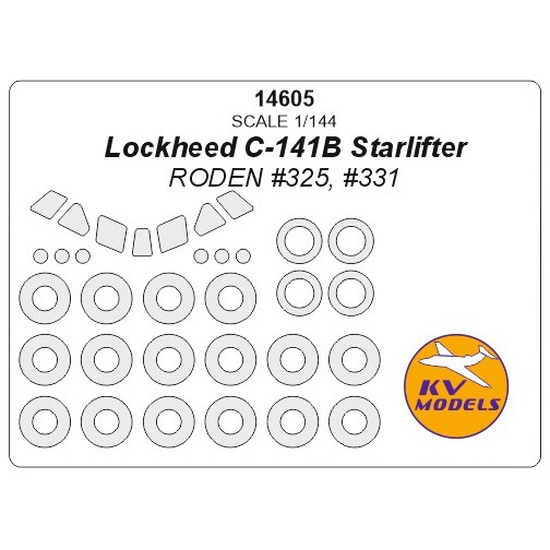 14605 KV Models 1/144 Lockheed C-141B Zvezdalifter (RODEN #325, #331) + masks for wheels and wheels