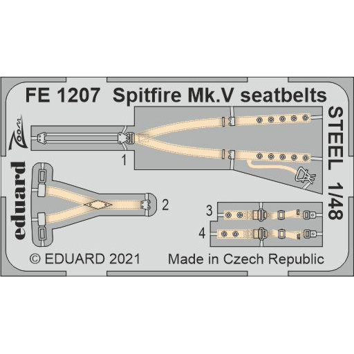 FE1207 Eduard 1/48 Photo Etching for Spitfire Mk. V Steel belts