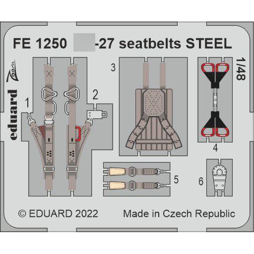 FE1250 Eduard 1/48 Photo Etching for С-27, stainless STEEL