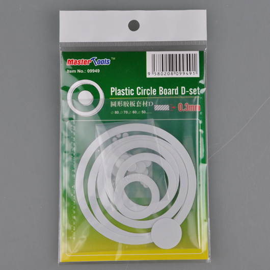 09949 Master Tools Set of plastic circles and rings Plastic Circle Board D-set - 0.3mm .Plastic Circle Board Thickness:0.3mmLoop and disk , 17 kinds in total