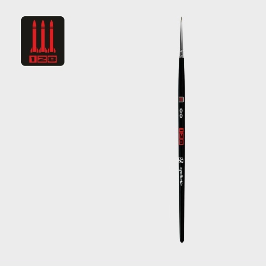 1281S15-00 128 Кисть синтетика имитация колонка / плоская 4 / ручка корfromк. черная матовая / белая обойма	