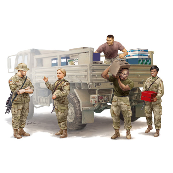 00429 Trumpeter 1/35 Modern U.S. soldiers – Logistics Supply Team